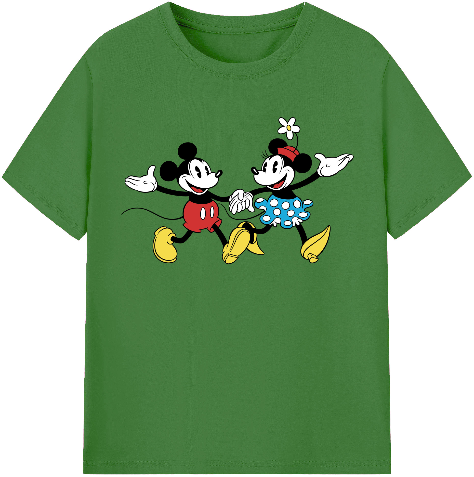 （画像用） ミッキーマウス Mickey Mouse レディースカジュアルプリントTシャツ（綿100％）